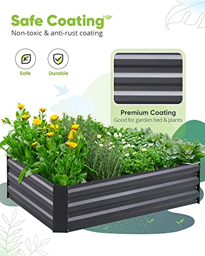 Quictent 4x3x1 Ft Raised Garden Bed with Greenhouse
