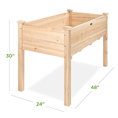 Raised Garden Bed Wood Planter Box - Natural