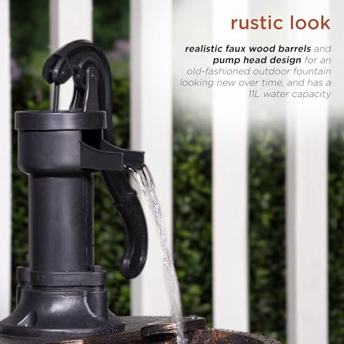 Alpine 27" Tall 2-Tier Barrel Waterfall Fountain