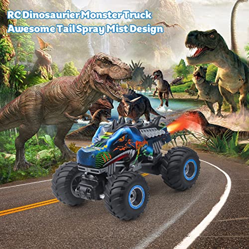 RC Dinosaur Monster Truck Toy - High Speed, LED Lights