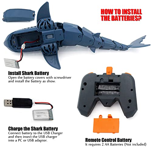 Blue RC Shark Toy for Kids - Large Size