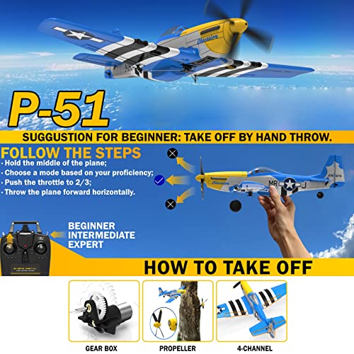 HTLNUZD P51 Remote Control Plane with Xpilot System