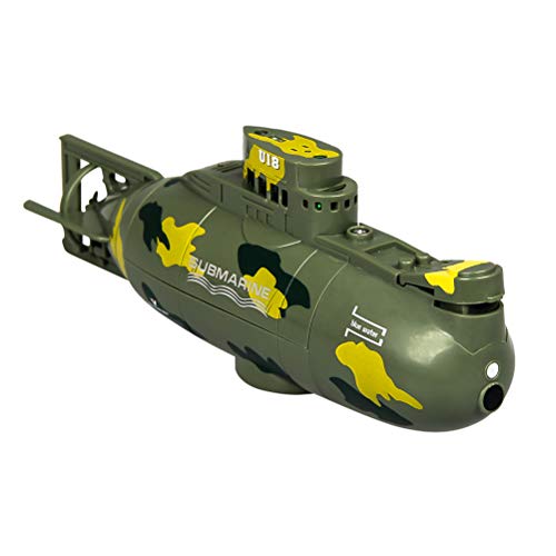 TOYANDONA 3.7V RC Toy Submarine Model Diving Boat Remote Control Rechargeable Toy Boat Submarine Ship Electric Toy (Green)