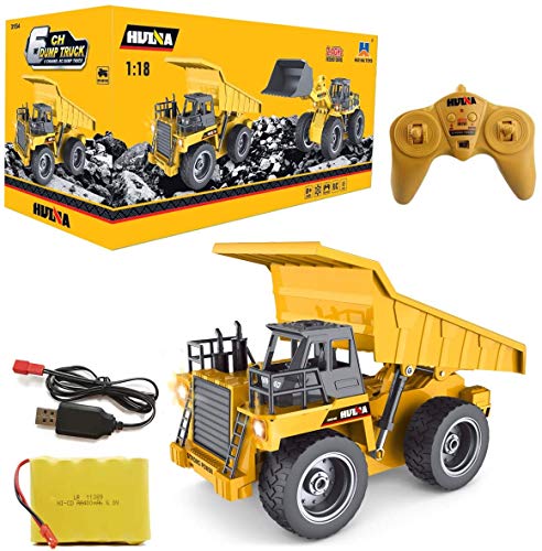 Alloy RC Dump Truck Toy - Lights & Sounds