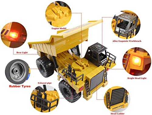Alloy RC Dump Truck Toy - Lights & Sounds