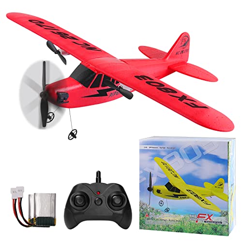 yusvwkj RC Airplane Easy to Fly EPP RC Plane with USB Charging, 2.4GHz Remote Control Glider,Suitable for Beginners, Children and Adults Red