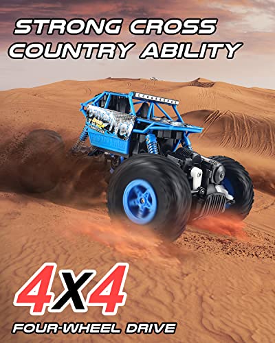 Blue Upgraded RC Rock Crawler for Kids