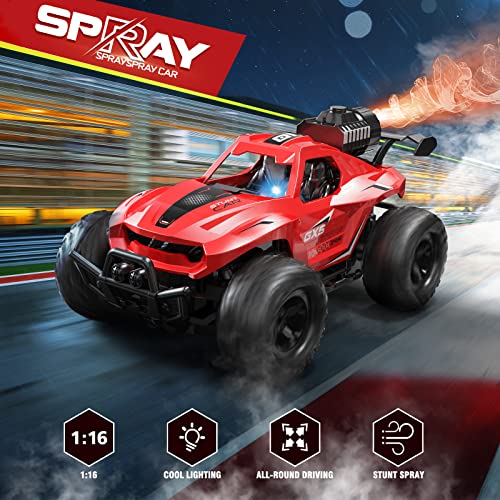 VATOS RC Monster Truck with Spray Mist and LED Lights