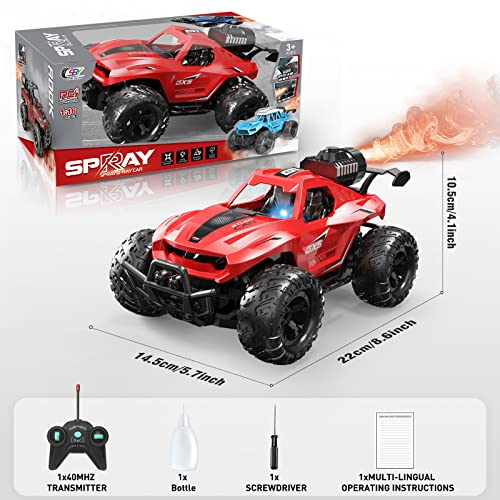 VATOS RC Monster Truck with Spray Mist and LED Lights