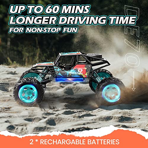 DEERC DE70 Remote Control Truck: Metal Shell, 60+ Mins