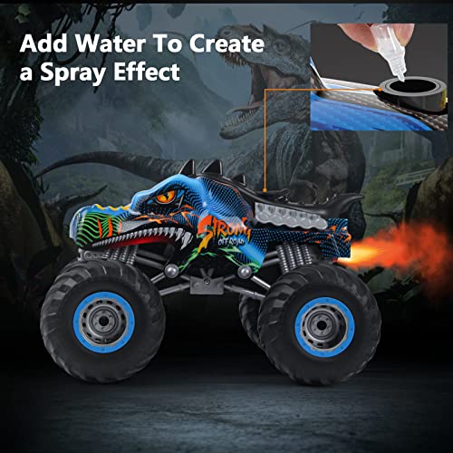 RC Dinosaur Monster Truck Toy - High Speed, LED Lights