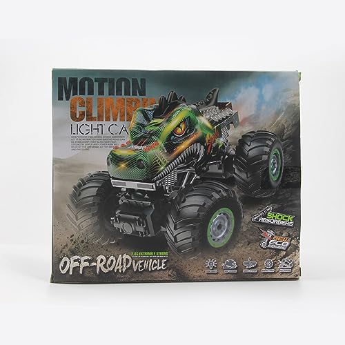 RC Dinosaur Monster Truck Toy - High Speed, LED Lights