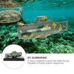 TOYANDONA 3.7V RC Toy Submarine Model Diving Boat Remote Control Rechargeable Toy Boat Submarine Ship Electric Toy (Green)