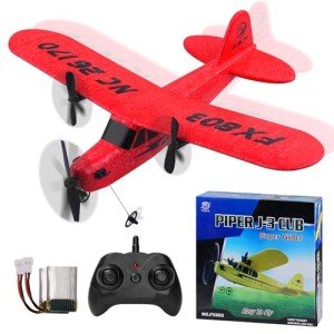 yusvwkj RC Airplane Easy to Fly EPP RC Plane with USB Charging, 2.4GHz Remote Control Glider,Suitable for Beginners, Children and Adults Red