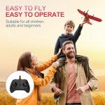 yusvwkj RC Airplane Easy to Fly EPP RC Plane with USB Charging, 2.4GHz Remote Control Glider,Suitable for Beginners, Children and Adults Red