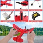 yusvwkj RC Airplane Easy to Fly EPP RC Plane with USB Charging, 2.4GHz Remote Control Glider,Suitable for Beginners, Children and Adults Red