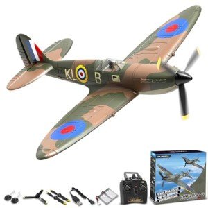 VOLANTEXRC RC Plane 4-CH Remote Control Airplane Ready to Fly Spitefire Radio Controlled Aircraft for Beginners with Xpilot Stabilization System, One Key Aerobatic (761-12 RTF)
