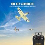 VOLANTEXRC RC Plane 4-CH Remote Control Airplane Ready to Fly Spitefire Radio Controlled Aircraft for Beginners with Xpilot Stabilization System, One Key Aerobatic (761-12 RTF)