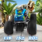 RC Dinosaur Monster Truck Toy - High Speed, LED Lights