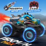 RC Dinosaur Monster Truck Toy - High Speed, LED Lights