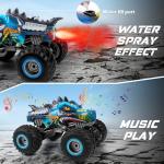 RC Dinosaur Monster Truck Toy - High Speed, LED Lights