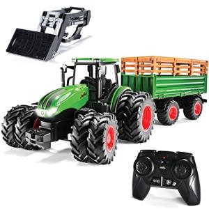 RC Farm Truck and Trailer Set: Lights, Sound, Loader