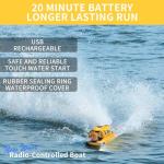 2.4GHz RC Motorboat with Lights, Spray, and 360° Rotation