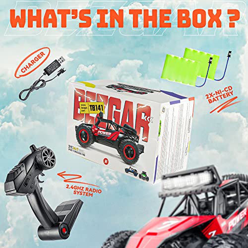 BEZGAR TB141 RC Car - 1:14 Scale Off-Road Monster Truck