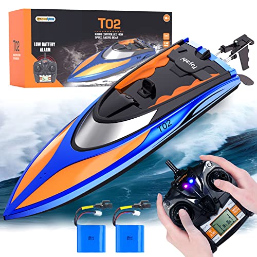 High Speed RC Boat for Pool/Lake/Pond - Blue Orange