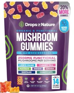 Organic Ashwagandha & Lion's Mane Gummies for Focus