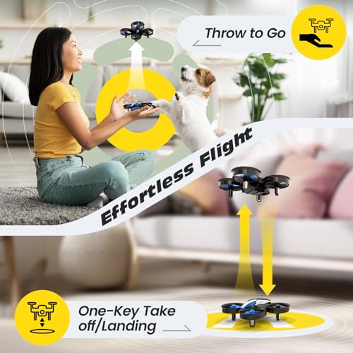 Blue Mini Drone with 3 Batteries - Beginners Welcome!