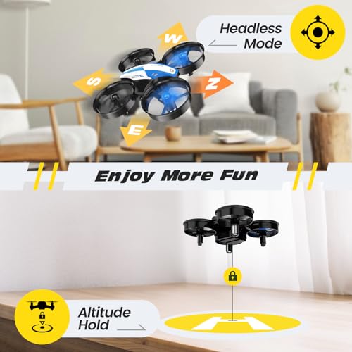 Blue Mini Drone with 3 Batteries - Beginners Welcome!