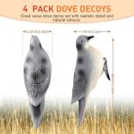 Bucherry 4 Pack Realistic Dove Decoys