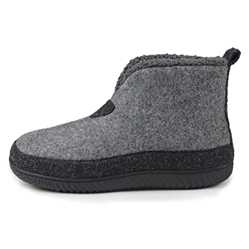 Men's Memory Foam Felt Slippers in Grey, Size 10