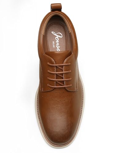 Jousen Men's Brown Derby Oxfords for Formal Comfort