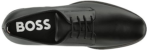 BOSS Men's Black Leather Derby Dress Shoe Oxford