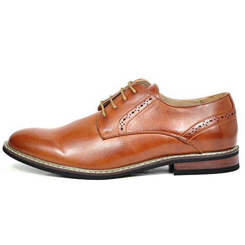 Brown Leather Lined Oxford Dress Shoes for Men