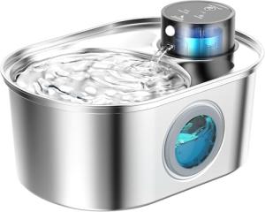 Battery Operated Stainless Steel Cat Water Fountain