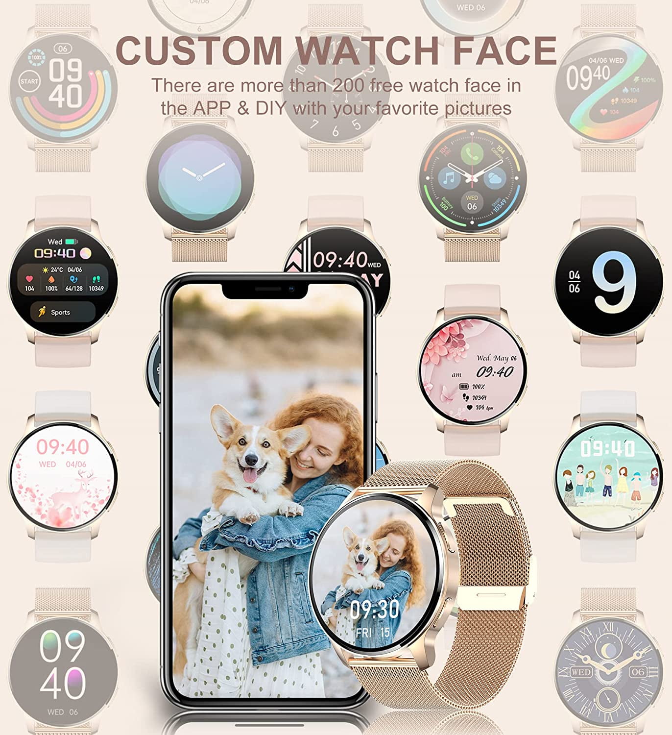 Women's Smartwatch with Call Function & Fitness Tracking