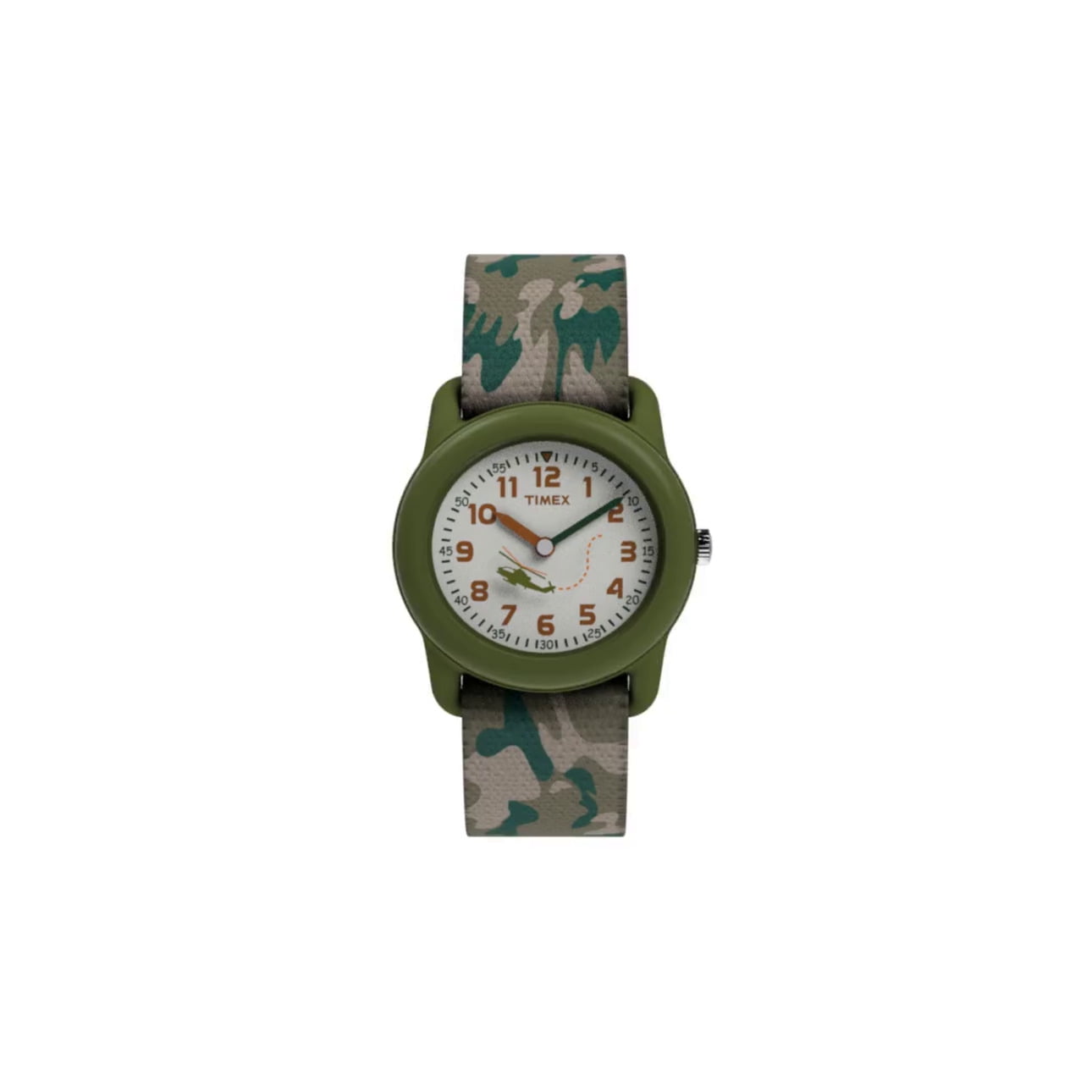 Green/Camo Kids Analog Watch with Elastic Strap