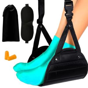 Portable Foot Hammock with Eye Mask and Earplugs
