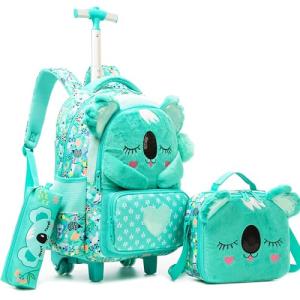 Cute Koala Kids Rolling Backpack with Wheels