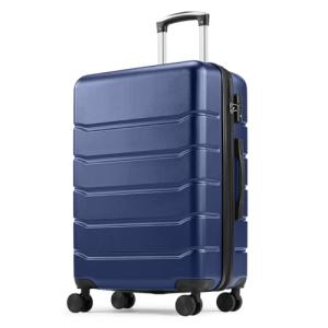 Navy Blue Hard Shell Carry-On Suitcase with Spinner Wheels