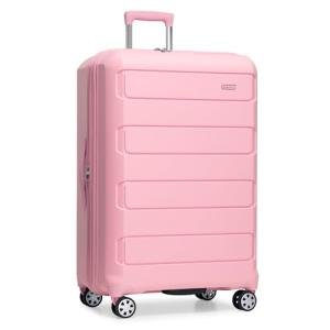 Indestructible Pink Hardshell Spinner Luggage, 26