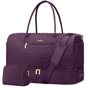Stylish Weekender Duffle Bag for Women - Dark Purple