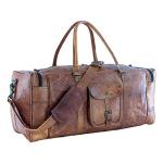 21 Inch Vintage Leather Duffel for Travel and Gym