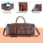 21 Inch Vintage Leather Duffel for Travel and Gym