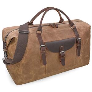 Large Waterproof Canvas Leather Travel Duffel Bag