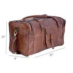 21 Inch Vintage Leather Duffel for Travel and Gym