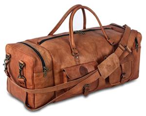 32-Inch Leather Duffel Bag for Men